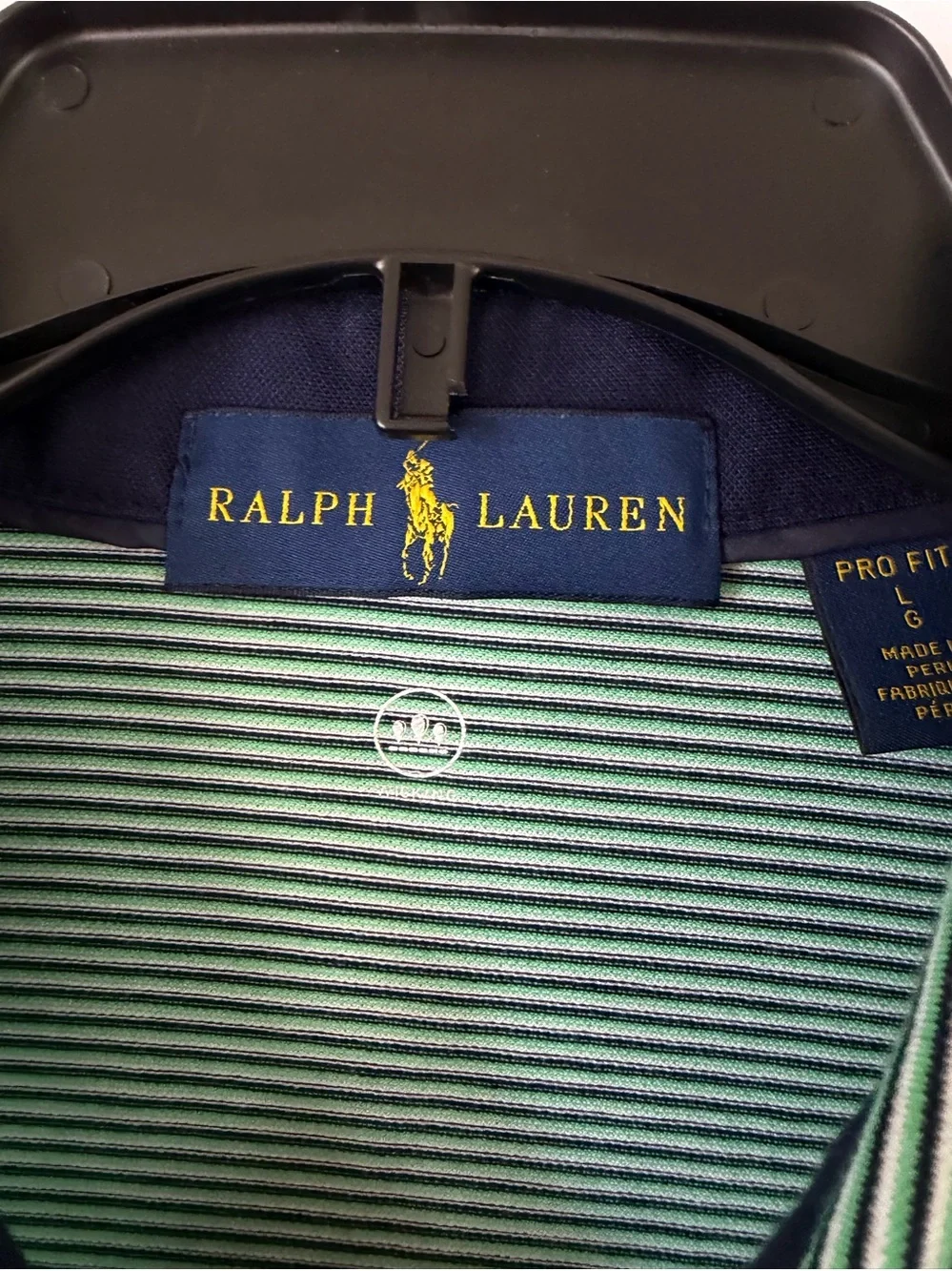 Ralph Lauren Pro Fit green striped polo shirt